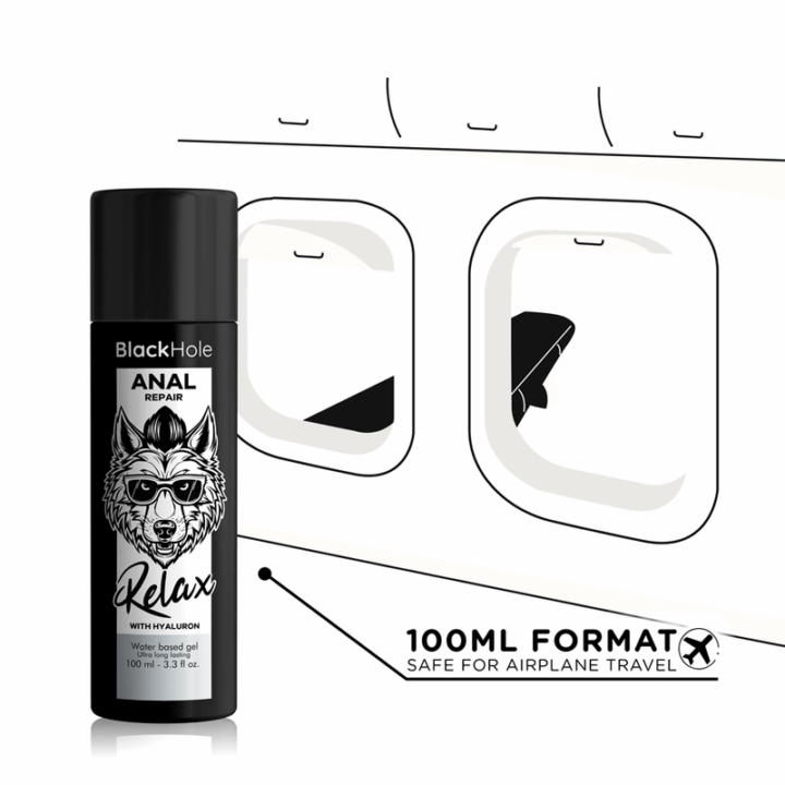 BLACK HOLE - REPARO ANAL RELAXANTE À BASE DE ÁGUA COM HIALURON 100 ML